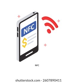 NFC Concept isometric Style Illustrations. Eps 10 File