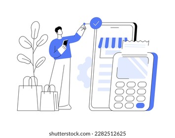 NFC connection abstract concept vector illustration. Bank connection, NFC communication, contactless card payment method, banking technology, financial transaction, paying app abstract metaphor.