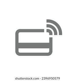 Nfc contactless card vector icon. Wireless credit or debit card symbol.