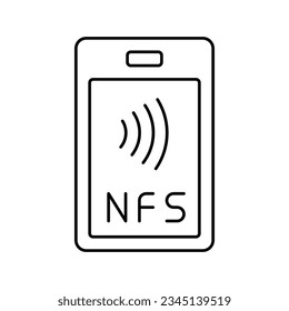 nfc contactless line icon vector. nfc contactless sign. isolated contour symbol black illustration