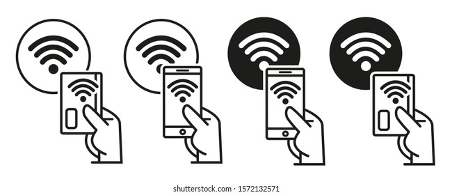 NFC contactless wireless pay sign logo. Credit card or mobile nfc payment. Vector icon concept
