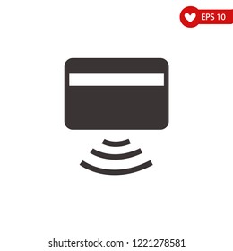 NFC credit cart payment icon, wireless payment process