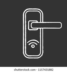 NFC door lock chalk icon. Near field communication padlock.  Contactless technology. Isolated vector chalkboard illustrations