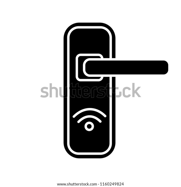 Nfc Door Lock Glyph Icon Near Stock Vector Royalty Free