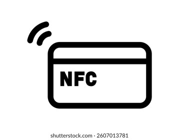 NFC editable stroke outlines icons set isolated on a flat white background.