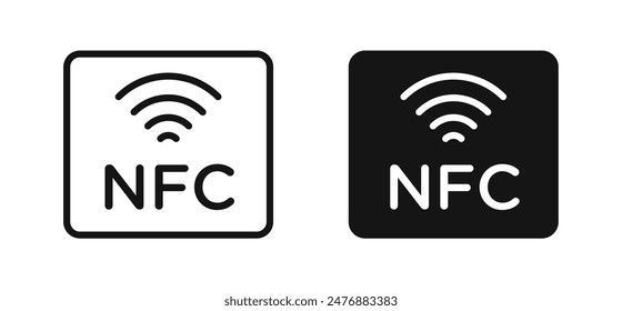 Nfc flat liner icon set.