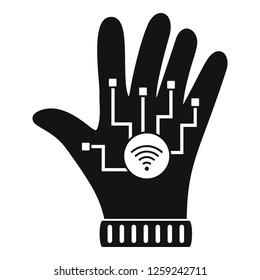 Nfc glove icon. Simple illustration of nfc glove vector icon for web design isolated on white background