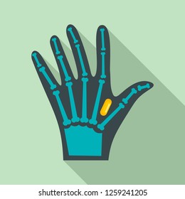 Nfc hand implant icon. Flat illustration of nfc hand implant vector icon for web design