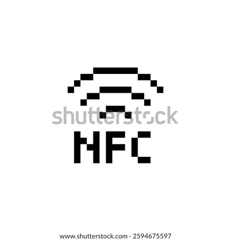 nfc icon 8 bit, pixel art wireless pay payment 8 bit icon for game  logo. 
