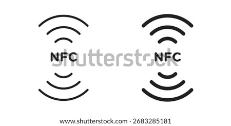 NFC icon clipart and lineart vector symbols