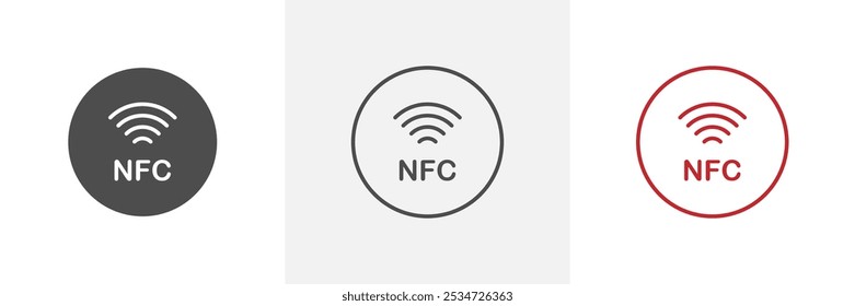 NFC icon. Contactless payment icon. NFC technology. Near field communication. Wireless pay.