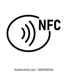 NFC icon. Contactless wireless pay sign logo.  Vector illustration isolated on white background