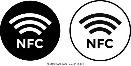 NFC icon. Credit card nfc payment. Tap to pay. Cashless card payment. Nfc wireless mobile banking signs.
