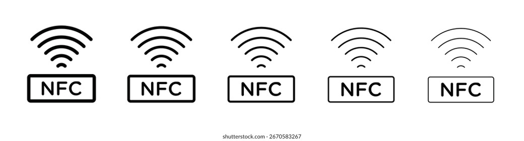 Design de ícone NFC, logotipo, aplicativo, IU. Ilustração vetorial, EPS