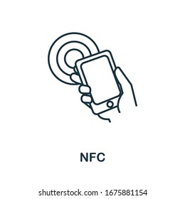 Nfc icon from iot collection. Simple line Nfc icon for templates, web design and infographics