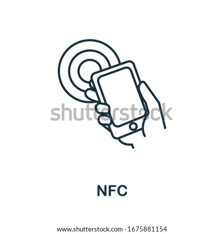 Nfc icon from iot collection. Simple line Nfc icon for templates, web design and infographics