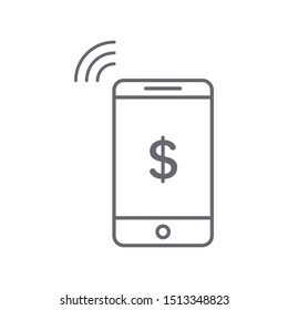 NFC icon isolated on white background. Online payment symbol modern, simple, vector, icon for website design, mobile app, ui. Vector Illustration