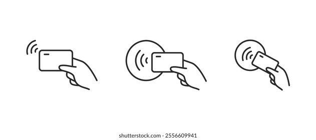 NFC Icon, with line style for Contactless Payment