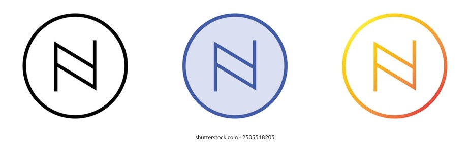 nfc icon. Linear, Blue Fill and Gradient Style Design Isolated On White Background