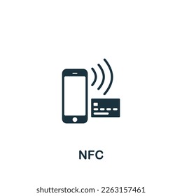 NFC icon. Monochrome simple sign from intellectual property collection. NFC icon for logo, templates, web design and infographics.