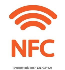 nfc icon orange on a white background svg