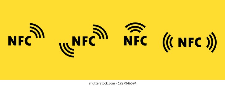 NFC icon set. Contactless payment icon. Wireless pay. Credit card. User interface elements for mobile app. Vector EPS10. Isolated on background