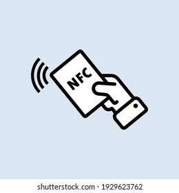 NFC icon set. Contactless payment icon. Wireless pay. Credit card. Vector EPS 10. Isolated on white background
