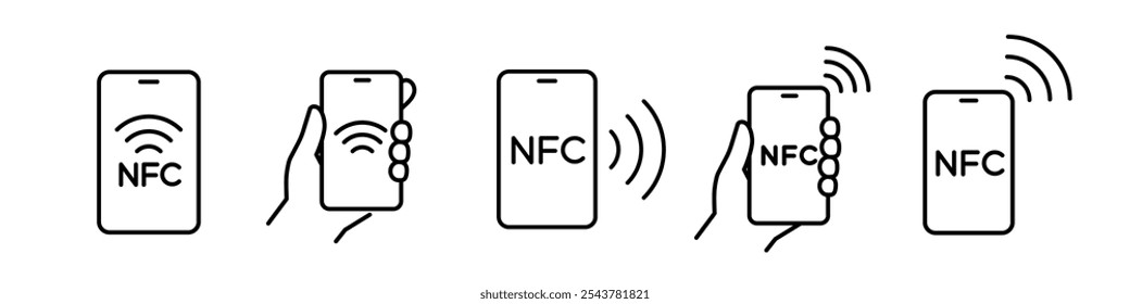 NFC-Symbolsatz. NFC-Zahlung.