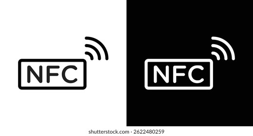 NFC icon shape graphic simple plain clipart symbol. thin line outline art