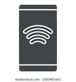 nfc icon simple filled symbol vector
