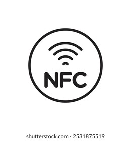 NFC-Symbol Einfache dünne Umrisslinie