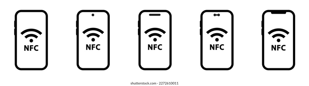 NFC icon. NFC smartphone payment icon, vector illustration svg