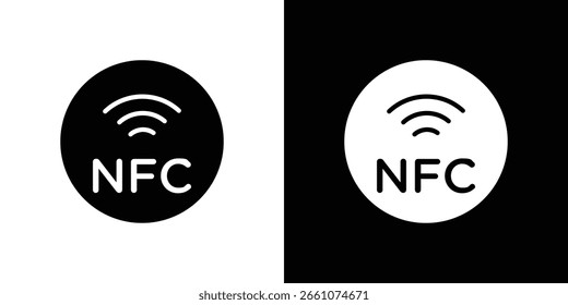 NFC icon symbol collection. Flat vector stock illustration.