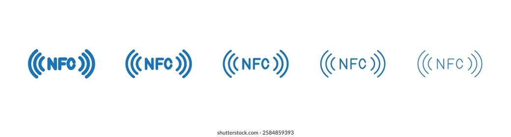 NFC icon Symbol collection thin outline set