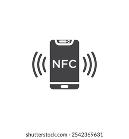 Icono de NFC Marca de símbolo en estilo relleno