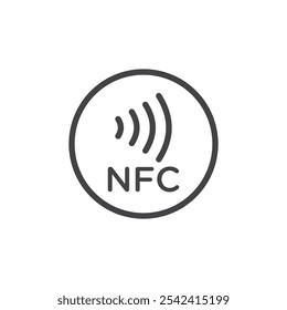 Ícone NFC Marca de símbolo em estilo preenchido