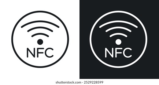 NFC icon in Thin line black color. flat simple vector symbols illustration.