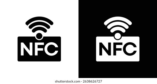 NFC icon Vector in flat style. Collection silhouettes