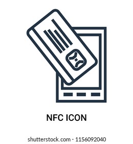 Nfc icon vector isolated on white background, Nfc transparent sign , outline thin symbols or linear logo design