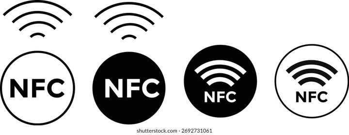 Ícone NFC. sinal de tecnologia nfc de transferência de dados sem fio. Pagamento sem contato. Pagamento de cartão sem dinheiro