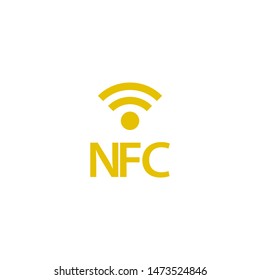 NFC icon, yellow color, Vector, web