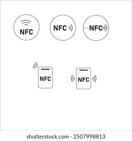 NFC icons design for website use on white background
