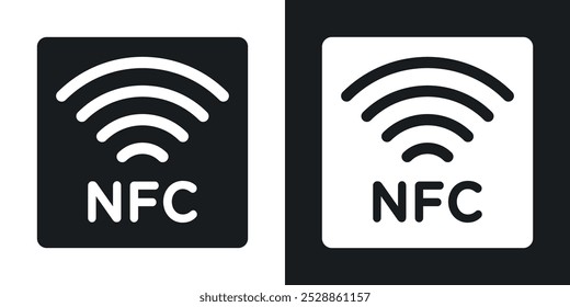 NFC icons. solid style vector