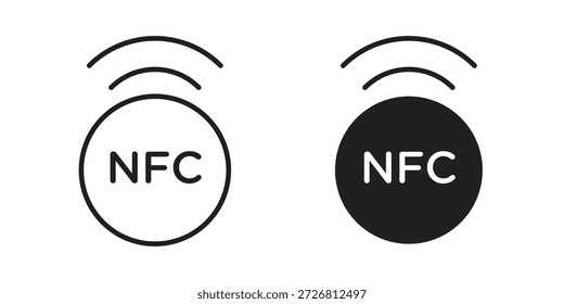 Coleção vetorial de ícones NFC para designs da Web. ícones planos