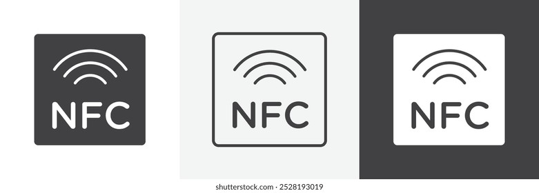 NFC icon.Trendy modern flat linear vector illustration on white background.