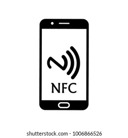 NFC illustration. Mobile payment. NFC smart phone concept flat icon