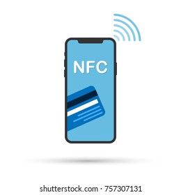 Nfc illustration. Mobile payment. NFC smart phone concept