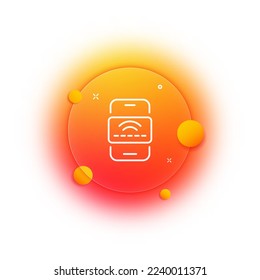NFC line icon. Contactless payment, bank card, banking, financial management, electronic chip, cashless. Technology concept. Glassmorphism style. Vector line icon for Business and Advertising