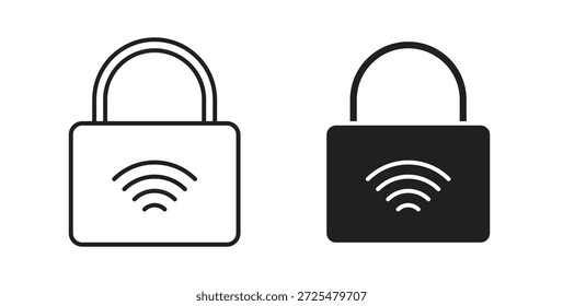 Nfc lock icon with glyph and line. black vector icons for Web UI
