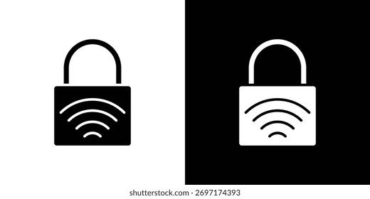 Nfc lock icon, logo elements of graphic designs